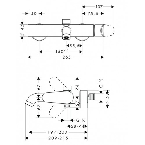Hansgrohe 34420000 | Mitigeur Bain/douche Chromé